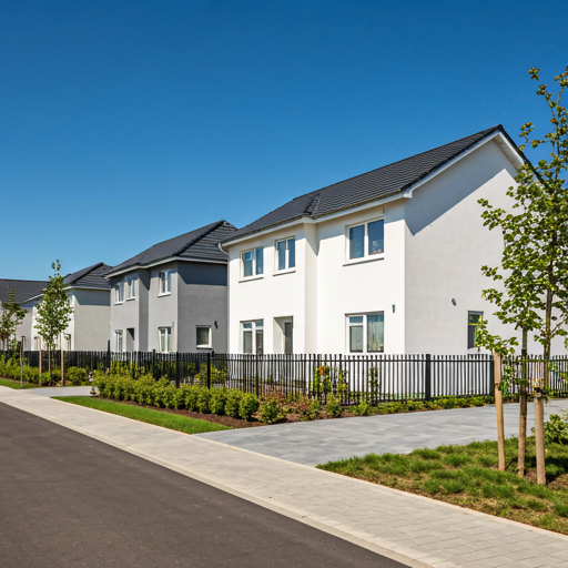 New residential development with modern single family homes